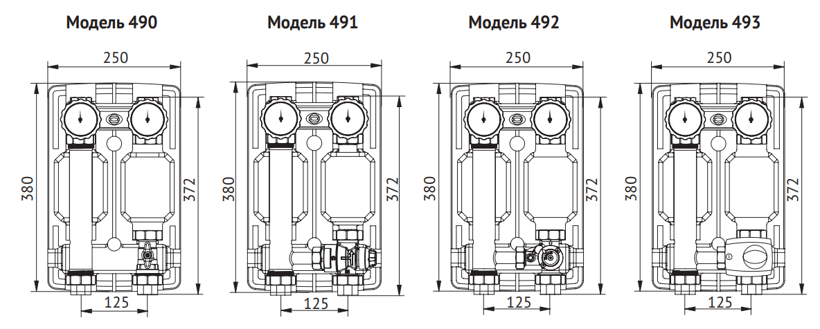 Насосно-смесительная группа Uni-Fitt DN25 с трехходовым клапаном без ...
