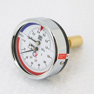 Термоманометр Росма ТМТБ- 31Т.1 80/10 (1/2", 10 бар, 120'С, 2,5) аксиальный