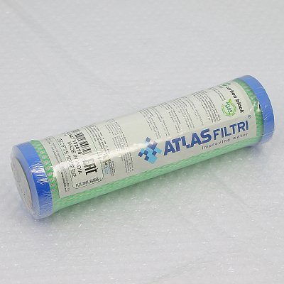 Картридж 10" Atlas Filtri 1 мкм прессов. уголь, защитный бактер. слой (CB-EC CYST) SX