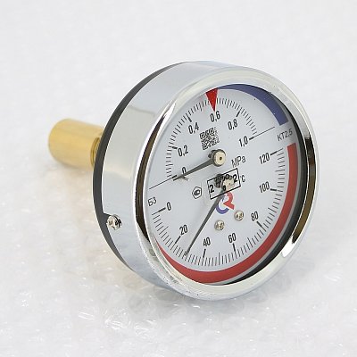 Термоманометр Росма ТМТБ- 31Т.1 80/10 (1/2", 10 бар, 120'С, 2,5) аксиальный