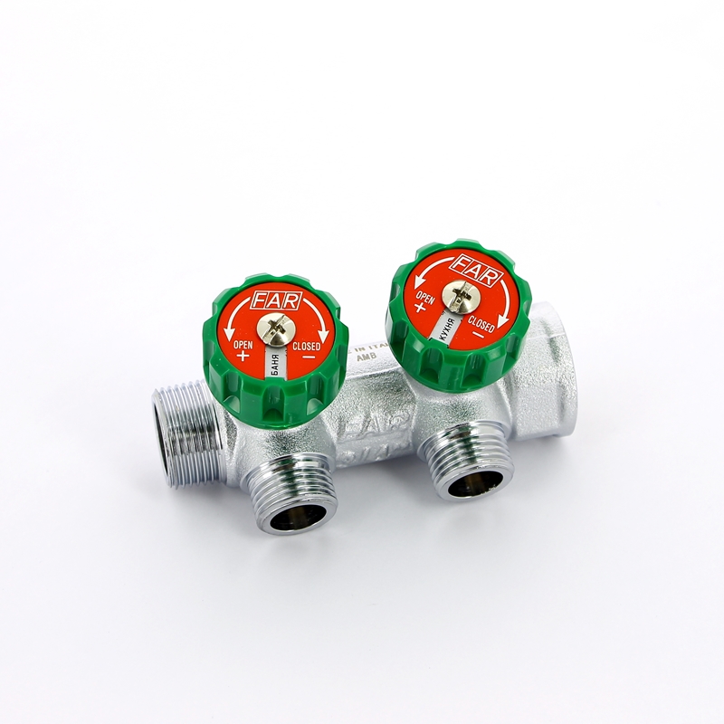 Коллектор НВ 3/4\" FAR 2 выхода 1/2\" Н 45 мм плоская прокладка FK 3821 ...