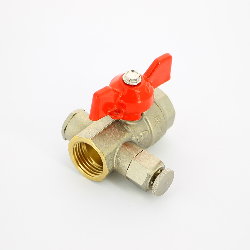 Кран Pride LD ВВ 1/2\" с дренажным вентилем (заглушка 1/4\") бабочка LD ...